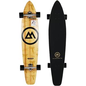 Magneto 44 inch Kicktail Cruiser Longboard Skateboard | Bamboo and Hard Maple Deck | Made for Adults, Teens, and Kids (Palm Flats)