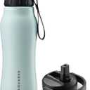 Insula Stainless Steel Water Bottle with Spout & Straw lid, BPA Free & Leakproof, Double Walled Vacuum Insulated water bottle for Sports, Bike, Travel & Hiking (Aqua Mist, 24 Oz)