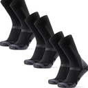 DANISH ENDURANCE Merino Wool Hiking Crew Socks for Men & Women, Cushioned Anti-Blister, Breathable - 3 Pairs, L