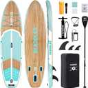 106 Inflatable Stand Up Paddle Board (SUP) for Adults and Youth with Non-Slip Deck Complete Accessories Kit, for Fishing, Yoga, Fitness & Family Fun