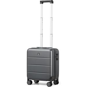 Hanke 16 Inch Underseat Carry On Luggage Hard Shell Suitcases with Wheels Mini Small Carry On Bag for Airline Approved TSA Luggage Lightweight Travel Suitcase(Graphite Grey)