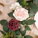 Ling's moment 5FT Burgundy Artificial Flower Garland Dusty Rose Floral Garland Arch Flowers Vine for Wedding Party Backdrop Decor Mantel Home Table Centerpieces Wall Decorations Cream