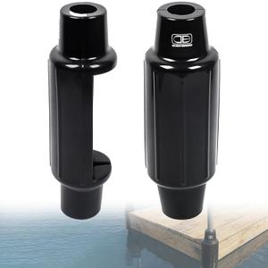 OCEANBROAD Slide-On Post Dock Fender Bumpers 2 Pack, Slip-Over Dock Pipe & Pole Guards, 18" x 5.5" Inflatable Marine PVC Bumpers, Vertical Protection for Boat Dock Legs, Mounting Brackets & Piling
