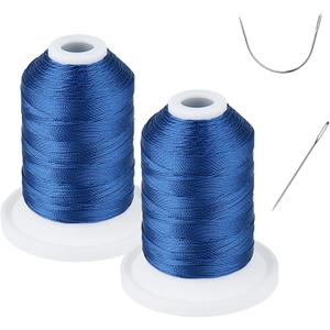 UV Resistant - Simthread 100% Polyester Bonded Thread Tex 69 (12wt) - 250 Yards x 2 Spools NP-Blue