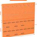 TORACK Metal Pegboard Wall Organizer 24" x 24" or 12" x 48", 70 PCS Tools Storage Pegboard for Garage, Modular Pegboard, Tool Organizer Board with Peg Board Hooks(Orange)