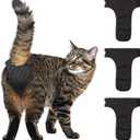wegreeco Cat Diapers for Female and Male Cats(Only for Pee), Reusable Pet Kitten Diapers for Cats Spraying, Kitty Cat Incontinence Diapers Black,  L