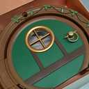 Gnome Door Cat Door for Interior Doors - Stylish & Functional with No Flap, Lockable, and Easy Installation, Spacious Large Kitty Door for Cats Up to 20 lbs, Private and Comfortable Pet Door (Green)