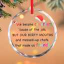 3 x Funny Coworker Gifts for Friends, Glass Christmas Ornaments 2025, Cool Friendship Gift for Adults Women, Work Bestie Gifts, Christmas Decorations Friends Ornament