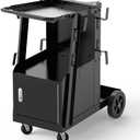 YESWELDER Welding Cart with Large Capacity Lockable Cabinet, for MIG/TIG/Stick Welders and Plasma Cutters, Heavy Duty 360° Swivel Wheels Welding Trolley