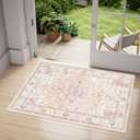 CAPALOCA Machine Washable Rugs Nursery Rug 2x3 Cute Girl Non Slip Low Pile Water Repellent Soft Print Pattern for Bedroom Indoor Decor Kids Playroom Pink