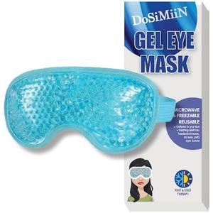 USA Merchant - Cold & Hot Eye Mask Gel Bead Mask for Dry Eyes, Dark Circles, Stress Relief, Migraines, Eye Ice Pack, Reusable, Compress Mask, Convenient Storage Bga (Eye Mask Blue) 2Pcs