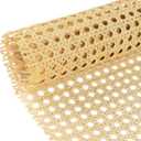 Natural Width Rattan, 16"x20" Cane Webbing Roll, Woven Cane Mesh Net, Natural Vine Wicker Cane Webbing Rattan Sheets for Chair Cabinet Ceiling Bed Furniture
