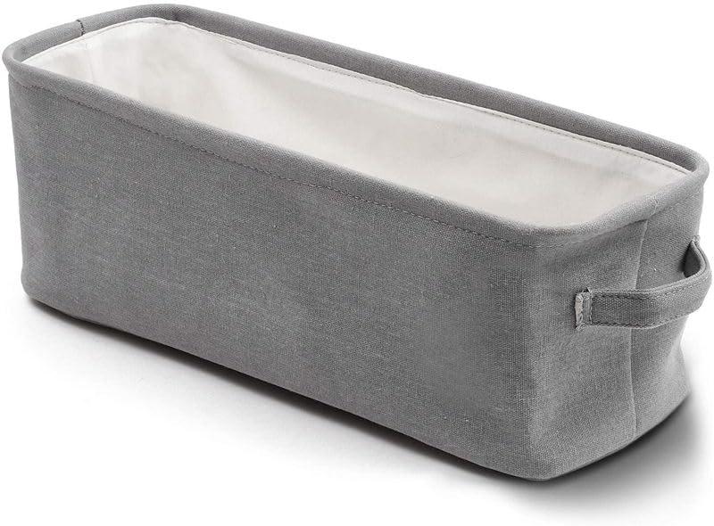 Juvale Toilet Paper Storage Basket for Bathroom Organizing - Rectangular Narrow Storage Bin (Gray, 16 x 6 x 5.5 in.) - Long Narrow Basket - Fabric Toilet Paper Bin