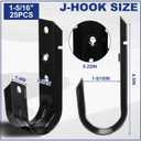 Zonon 25 Pcs J Hooks for Cable Management Hanging Cable Support J Hooks (1-5/16 Inch)