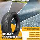 2 Pack 90/90-12 Scooter Tire 90/90-12 Tubeless Tire | for Scooters and Mopeds with 12 Inches Rim Angled Valve Stem