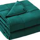 Yescool Weighted Blanket for Adults (20 lbs, 60 x 80, Dark Green) Cooling Heavy Blanket for Sleeping Perfect for 190-210 lbs, Queen Size Breathable Blanket with Premium Glass Bead, Machine Washable