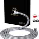 Stainless Steel Shower Hose, Extra Long 118 Inches, Handheld Shower Head Hose Replacement, Brass Insert & Nut, G1/2 Universal Standard Connection, Anti-Explosion Anti-Kink Leakproof, Chrome