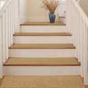 4PCS Non-Slip Stair Treads - 8"x30" Edging Stair Treads for Wooden Steps Washable Peel and Stick Indoor Stairs Tread Rug Stain Resistant Staircase Mat for Kids and Pets (4pc, Brown)