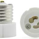 E26 E27 Edison Screw Socket to GU10 Bayonet Base Adapter,GU10 Ceramic Socket Converters for GU10 Halogen Bulb, GU10 LED Spot Light,UL Listed, 660W/250V