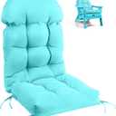 FUNBERRY Adirondack Chair Cushion, Thicken Comfy Cushions for Rocker Non Slip Fade Shield Waterproof High Back with Ties (1 Pack, Aruba Blue)