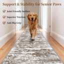 Runners for Hallways Ultra Non-Slip 2x10 Long Runner Rugs Washable Abstract Tear and Stain Resistance No Pile Lightweight Modern Rug Runners for Entryway, Kitchen, Walkway, Entrance, Brown