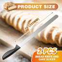2 Pack 14 Inch Bread Cake Knife Stainless Steel Cake Slicer with Serrated Edge for Cutting Bread and Cakes, 14-inch blade and 18.7-inch total length
