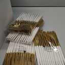 I00000 300 Pcs Gold Plastic Silverware - Gold Disposable Silverware - Premium White Cutlery Set Include 100 Forks 100 Knives 100 Spoons,Plastic Cutlery Party Set for Party & Wedding