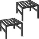 Plant Stand Indoor Outdoor, Heavy Duty Wrought Iron Pedestal Stands Metal Plant Stand for Indoor Outdoor, Sturdy Low Flower Stand Display Planter Shelf, 2pcs, Black