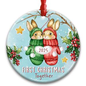 2 x CHOANG First Christmas Together 2025 Ornament - Wedding Gift for Cute Couple, Newlywed Keepsake for Him, Her - Bride and Groom,1st Anniversary Christmas Ornaments