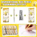 AmazingSpark 96 Set Bee Gifts Bulk Party Favors Inspirational Retractable Pencils 0.7mm Funny Mechanical Pencils with Positive Cards for Teacher Team Coworker Employee Office Supplies