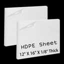 High-Density Polyethylene (HDPE) Plastic Sheet 1/8" Thick 12" X 16"- White HDPE Sheet, for Machining, for DIY, Heavy Duty Industry, Engineering, High-Density Polyethylene Plastic Block (Pack of 2)