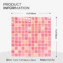 5 Sheets Peel and Stick Backsplash, Self Adhesive Wall Tiles, 3D Adhesive Tile Backsplash, 12"x12"Premium Self Adhesive Wall Tiles Peel and Stick for Kitchen, Bathroom, RV(Pink Diamond)