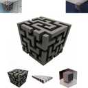 2Pcs Optical Illusion Wall Art,Impossible Corners,3D Wall Art,Removable Peel and Stick Stereoscopic Cube Sticker,Wall Decoration,18.7 * 18.7in,Suitable for Living Room, Bedroom, and Office(A+B Style)