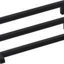 goldenwarm 35 Pack 7-1/2in Black Square Bar Cabinet Pull Drawer Handle Stainless Steel Modern Hardware for Kitchen and Bathroom Cabinets Cupboard,Center to Center 192mm Matte Black Drawer Pulls (7-1/2 inch hole centers)