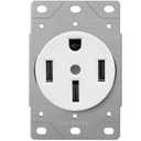 ENERLITES 50 Amp 125/250V Range Receptacle Outlet, for RV, EV, Welder, Oven, Stove, 3-Pole, 4 Wire (10, 8, 6, 4 AWG Copper Only), NEMA 14-50R, 66500-W, White (Pack of 1)
