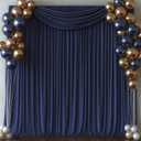 10x10FT Navy Blue Backdrop Curtains for Wedding Parties, Wrinkle Free Photo Backdrop Curtains for Wedding Birthday Party Baby Shower, Fabric Drape with Rod Pockets 5ft x 10ft, 2 Panels