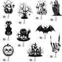 2 x Morcheiong 10 Pack Halloween Retractable Badge Holders with Swivel Alligator Clip Nurse Badge Reel ID Badge Holders Retractable Clip for Students Teachers Office Workers