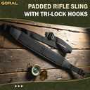 GORAL 2-Point Rifle Sling Strap with Swivels Hooks, Gun Sling with Padded Shoulder Strap Length Adjuster and Two Points Secured Swivel for Outdoors, Hunting and More