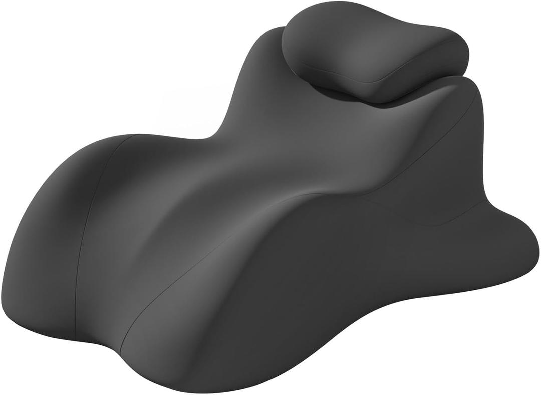 Memory Foam Wedge Pillow for Intimacy Couples, Ergonomic Support Pillow, Black