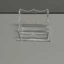 Happyyami Transparent Acrylic Business Card Stand with Thickened Non-slip Base Desktop Card Holder for Office Display and Large Capacity Storage Clear Organizer for Neat Workspace