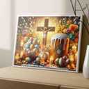 Religious Easter Puzzles for Adults 1000 Pieces Jesus on Cross Jigsaw Puzzles for Game Nights Eggs and Bread Jigsaw Puzzle for Challenging Family Activity Game DIY Craft Puzzle Home Decor Gifts