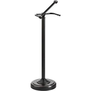 Toilet Paper Holder Stand, Oil Rubbed Bronze Toilet Paper Holder Free Standing, Post Pivoting Design & Stable Weighted Base SUS304 Stainless Steel for BathroomMega Roll (22"H - No Storage)