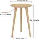 WoodShine Side Table Small Round Solid Wood Sofa End Tables Accent Nesting Coffee Table Natural(H:24.21inch), 15.75X24.21inch