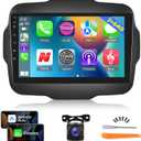 [2G+64G] Car Radio for Jeep Renegade 2015 2016 2017 2018 2019 2020, Android 13 Touch Screen Renegade Stereo, Carplay/Android Auto/EQ Audio/Bluetooth/WiFi + AHD Backup Camera