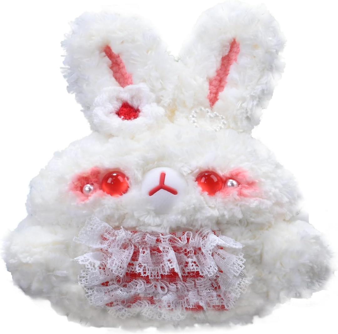 Plush Earbuds Case Cover Compatible with Beats Solo Buds Cartoon Cute Headphone Cases (Plaid Rabbit,for Beats Solo Buds)