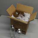 PROBTTL 18 oz Glass Juice Bottles with Lids  Refillable Clear Glass Water Bottles with Stainless Steel Airtight Caps, Dishwasher Safe, Reusable Drinking Juice Containers (6-Pack, No Sleeves)