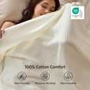 Bedsure GentleSoft 100% Cotton Blanket King Size for Bed - Breathable Lightweight and Soft for Summer, Basket Waffle Weave Woven Blankets, Home Decor Gift for Women, White, 108x90 inches