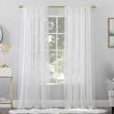 No. 918 Mallory Sheer Voile Rod Pocket Curtain Panel, 59" x 84", White