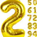 Gold 2 Balloon, Number Balloon 40 Inch, Two Balloon Number Birthday Decorations, Second 2nd Birthday Party Supplies, Number 2 Balloon