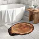Brown Wood Rustic Bath Mat Cute Annual Ring Bathroom Rugs Funny Non Slip Bathtub Decor Mats Super Absorbent Floor Carpet Machine Washable Quick Dry Bahtmat for Tub, Shower, Bedroom，Kitchen，23.6"x35.4"